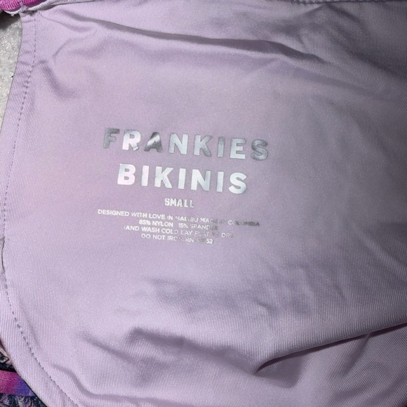 Frankie’s Bikinis Pink and Purple Palm Tree Bikini Set - Picture 5 of 5